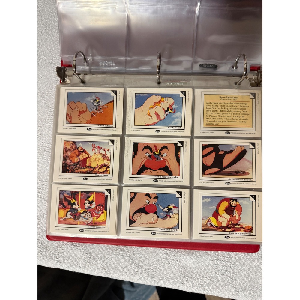 Vintage 1991 Disney Mickey Mouse Trading  Card Binder World Tour Series Complete
